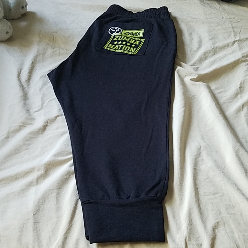 FLASH SALE!! Gently Used Zumba Fitness Mens Sweatpant Capris Size L